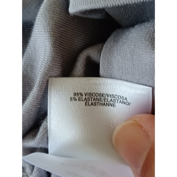 Nine West NWT Top Gray Cap Sleeve Keyhole Ruched Soft Stretch Party Casual Sz M - Picture 5 of 7